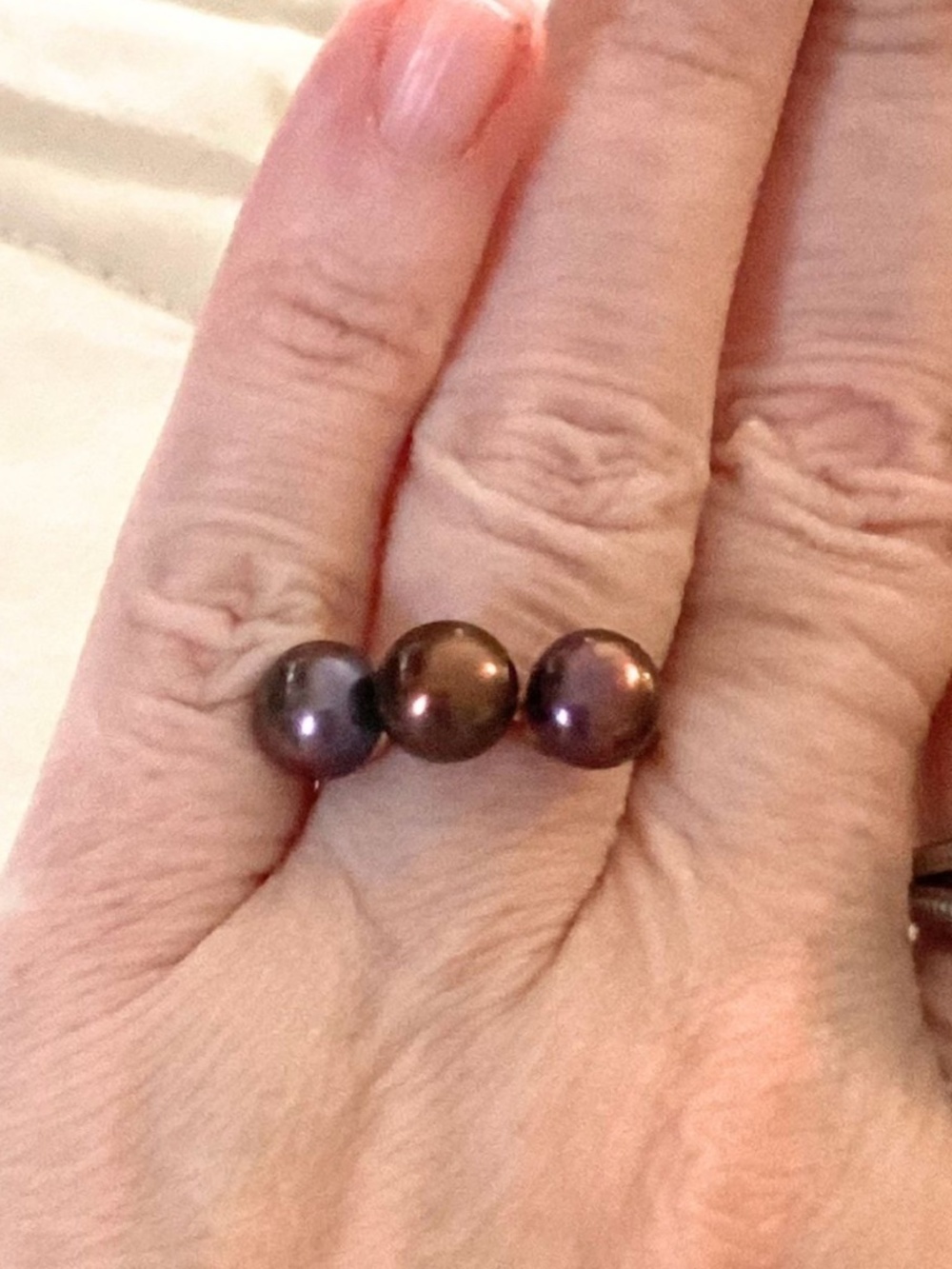 D’Joy 925 Sterling Silver Ring 14K Rose Gold Vermeil Freshwater Pearl Size 6